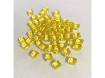 kristály kocka jelölő 8 mm (50 db) - átlátszó sárga