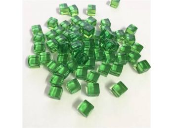 kristály kocka jelölő 8 mm (50 db) - átlátszó zöld