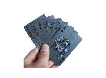 Fekete színű műanyag pókerkártya francia kártya plaszt
