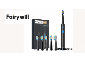 FairyWill E6 Elektromos fogkefe fejkészlettel - Fekete
