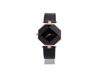 Egyedi minimalista nyolcszögletű karóra - fekete