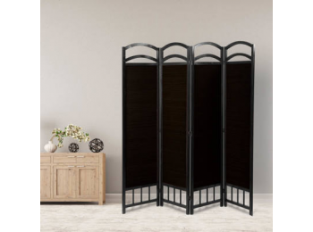 4 paneles térelválasztó paraván, sötétbarna