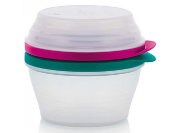 Iker tálak 240ml + 500 ml türkiz pink tetővel Tupperware