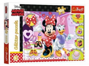 Trefl Glitter Puzzle - Minnie és Daisy 100 db-os (14820)