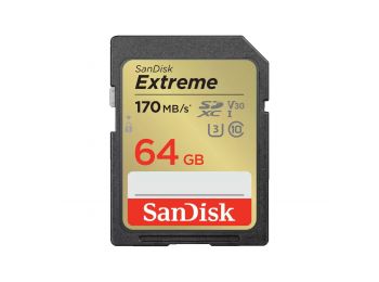 SanDisk Extreme SDXC™ 64 GB memóriakártya(170MB/s olvas
