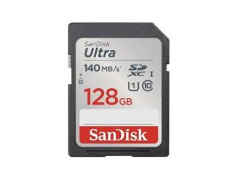 SanDisk SDXC™ Ultra™ 128GB  memóriakártya (140 MB/s seb.) UHS-1, class 10