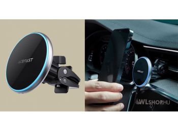 Acefast Magsafe autós telefontartó vezeték nélküli Qi töltő 15W szellőzőre D3 - Ezüst