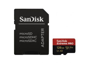 SanDisk microSDXC™ Mobile Extreme PRO™ 128GB memóriakártya, + adapter, (200MB/s olvasási /90MB ír...