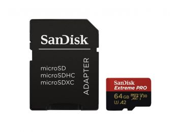 SanDisk microSDXC™ Mobile Extreme PRO™ 64GB memóriakártya, + adapter, (200MB/s olvasási /90MB írá...
