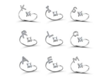 Strasszköves betűs gyűrű (M)