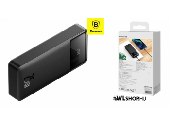 Baseus Bipow 20000mAh 25W külső akkumulátor 2x USB, USB-C - Fekete