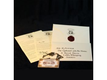 Harry Potter Roxfort felvételi levél, vonatjegy és Halál