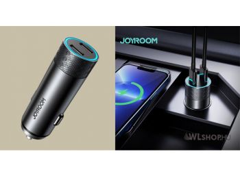 Joyroom autós töltő 2xUSB-C PD 50W (JR-CL13) - Sötétsz