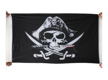 Kalóz halálfejes koponyás lobogó zászló 90x150cm