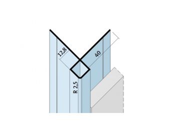 Sarokprofil 48,8x48,8x1,2 mm, 3,0 m/szál
