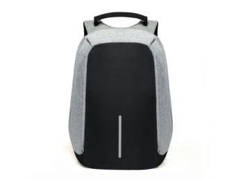 Lopásgátló laptop notebook hátizsák biztonsági táska USB töltőporttal - fekete-szürke