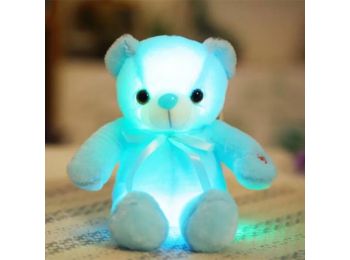Nagy színes világító plüss medve LED Teddy maci - kék