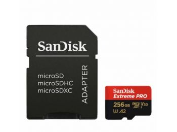 Sandisk MicroSDXC Extreme PRO memóriakártya 256GB, 200MB/s
