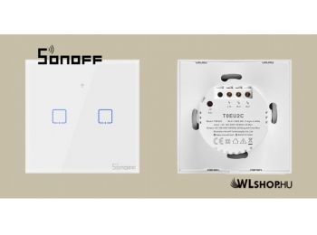 Sonoff Wi-Fi-s 2 csatornás érintős, okos villanykapcsoló