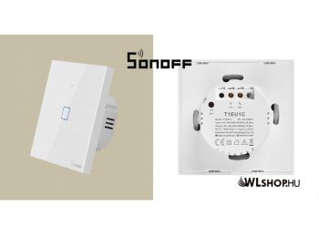 Sonoff WiFi + RF 433MHz-es egy csatornás érintős, okos villanykapcsoló T1 EU TX