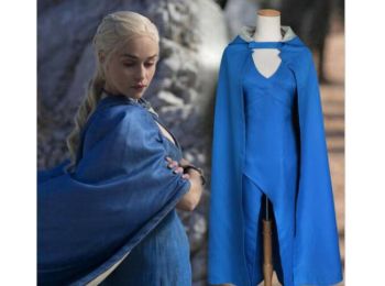 GoT Game of Thrones Trónok Harca Daenerys Targaryen kék ruha női jelmez (S)