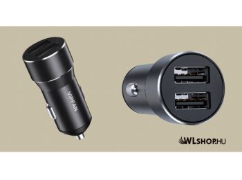 Vipfan C10 2x USB, 2.4A autós töltő  - Fekete
