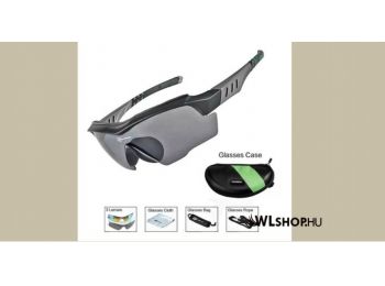 Rockbros 10037 Polarizált kerékpáros szemüveg UV400 - Fekete keret