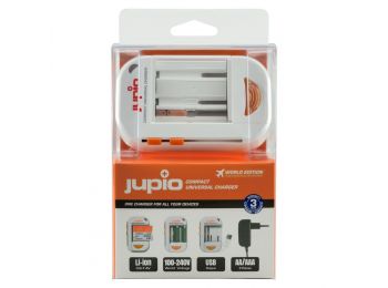 Jupio Kompakt világjáró univerzális Li-ion + AA/AAA + USB töltő
