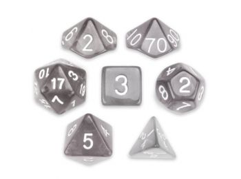 Dobókocka szett - átlátszó fekete (7 darabos)