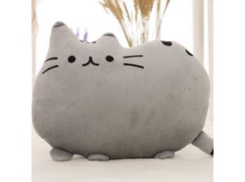 Közepes méretű Pusheen plüss cica párna - szürke (15*2