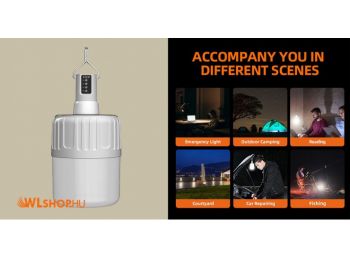 Superfire T26-S Napelemes kempinglámpa, 500lm, 3 világít