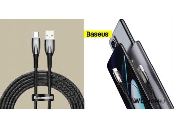 Baseus Glimmer USB/USB-C adat/töltőkábel, 100W, 2m - Fekete