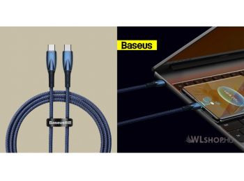 Baseus Glimmer USB-C/USB-C adat/töltőkábel, 100W, 1m - Kék