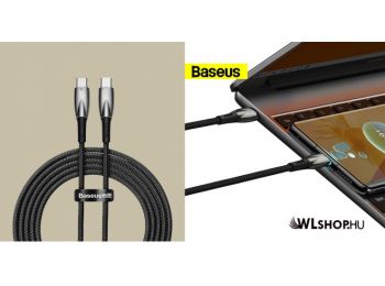 Baseus Glimmer USB-C/USB-C adat/töltőkábel, 100W, 1m - Fekete