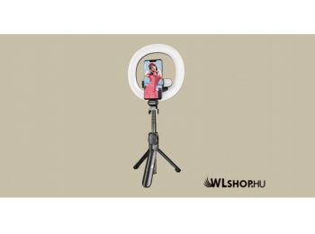 PULUZ szelfie bot, állvány LED körfénnyel