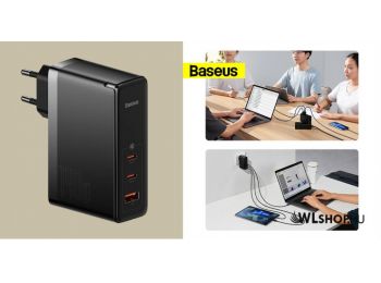 Baseus GaN5 Pro 2xUSB-C + USB hálózati töltő, 140W - Fek