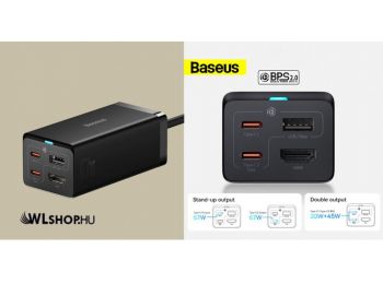 Baseus GaN5 Pro 2xUSB-C + USB + HDMI hálózati töltő, 67 
