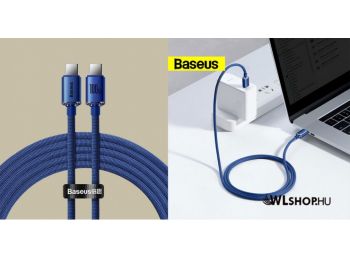 Baseus Crystal Shine USB-C/USB-C adat/töltőkábel, 100W, 1