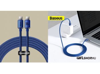 Baseus Crystal Shine USB-C/USB-C adat/töltőkábel, 100W, 2