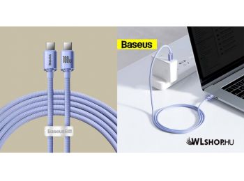 Baseus Crystal Shine USB-C/USB-C adat/töltőkábel, 100W, 2