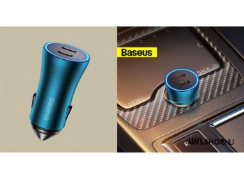 Baseus Golden Contactor Pro 2xUSB-C autós töltő, 40W - Kék