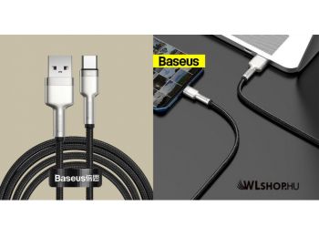 Baseus Cafule USB-C adat/töltőkábel, 66W, 2m - Fekete