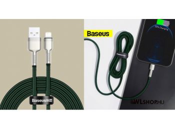 Baseus Cafule Lightning adat/töltőkábel 2,4A, 2m - Zöld