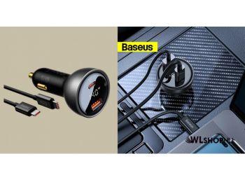 Baseus Superme autós töltő USB/USB-C 140W LCD kijelzővel