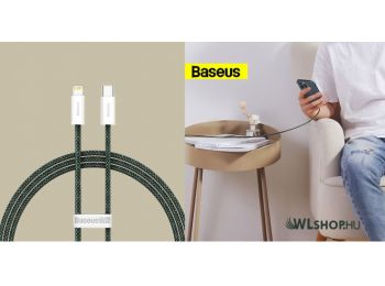 Baseus Dynamic II USB-C/Lightning adat/töltőkábel, 20W, 1m - Zöld