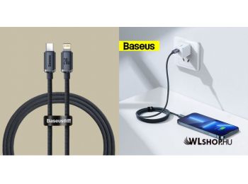 Crystal USB-C / Lightning adat/töltőkábel PD 20W 1,2m Bas