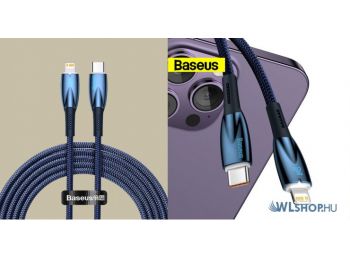 Baseus Glimmer USB-C/Lightning adat/töltőkábel, 20W, 2m -