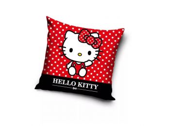 HELLO KITTY Piros díszpárnahuzat 40x40 cm