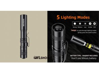 Superfire L28 zseblámpa 121lm, 2x AAA elem, IP52 - Fekete