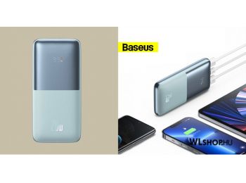 Baseus Bipow Pro 10000mAh külső akkumulátor,20W, 2xUSB, USB-C + USB-C kábel 0,3m - Kék